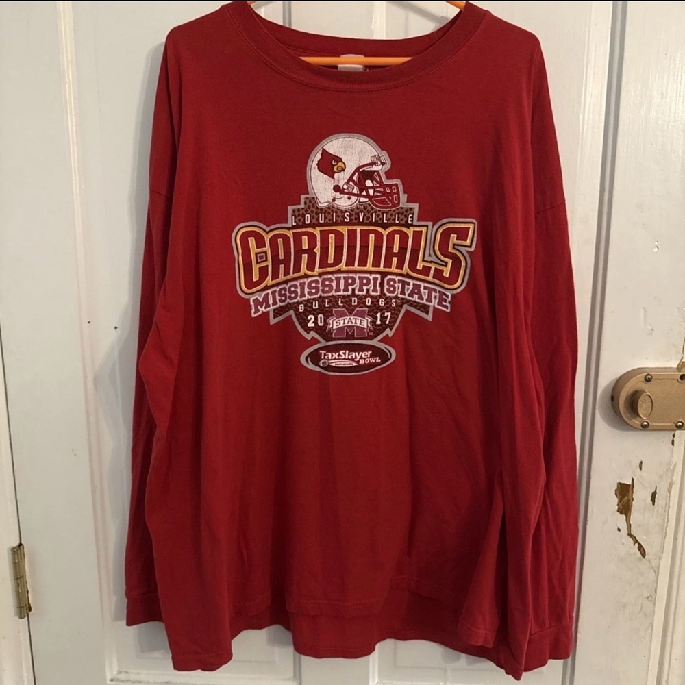 Keya University Of Louisville Cardinals UofL Red T Shirt Long Sleeve US. XXL